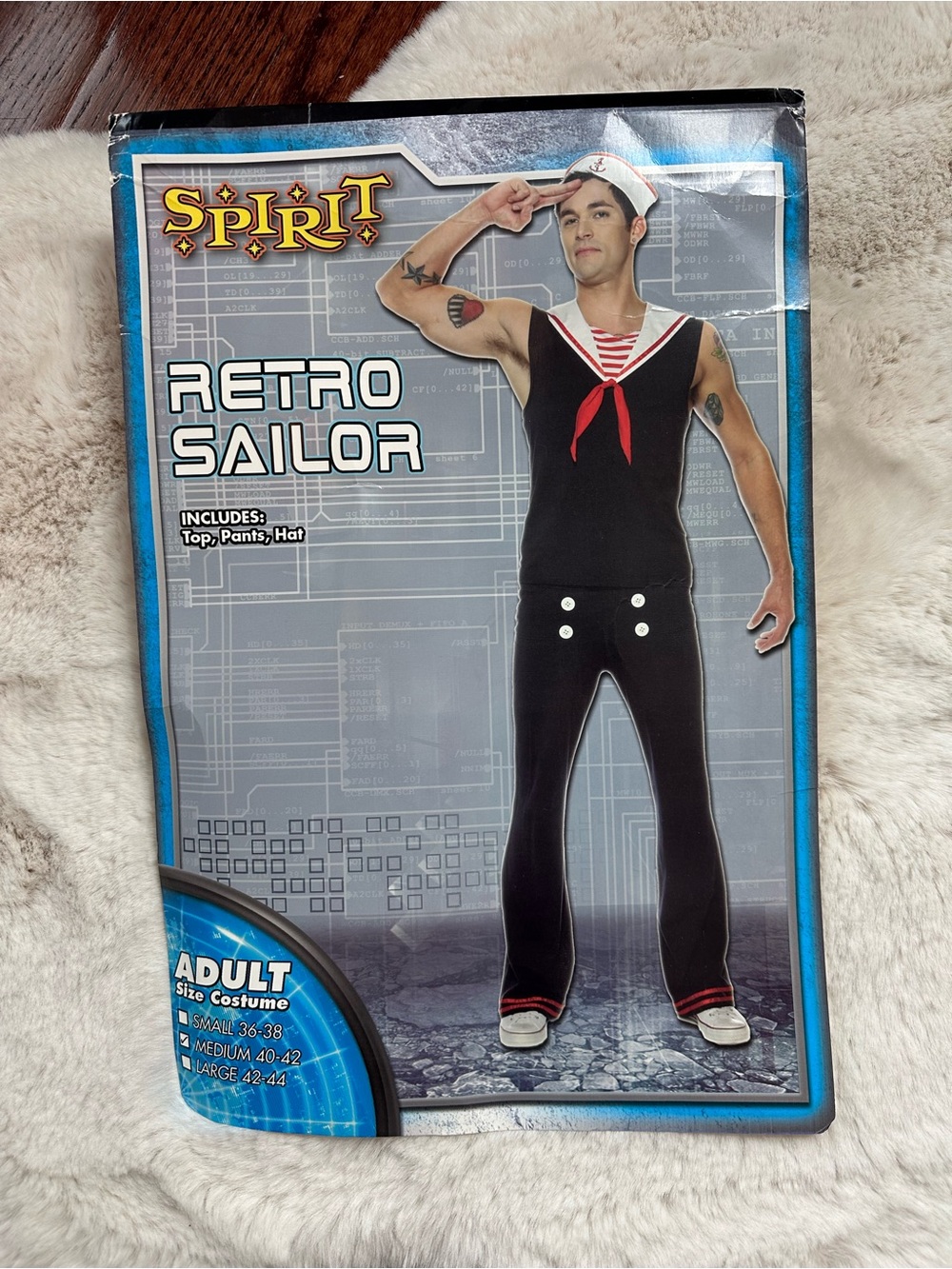 Spirit Men's Retro Sailor Costume.. Size Medium 40-42